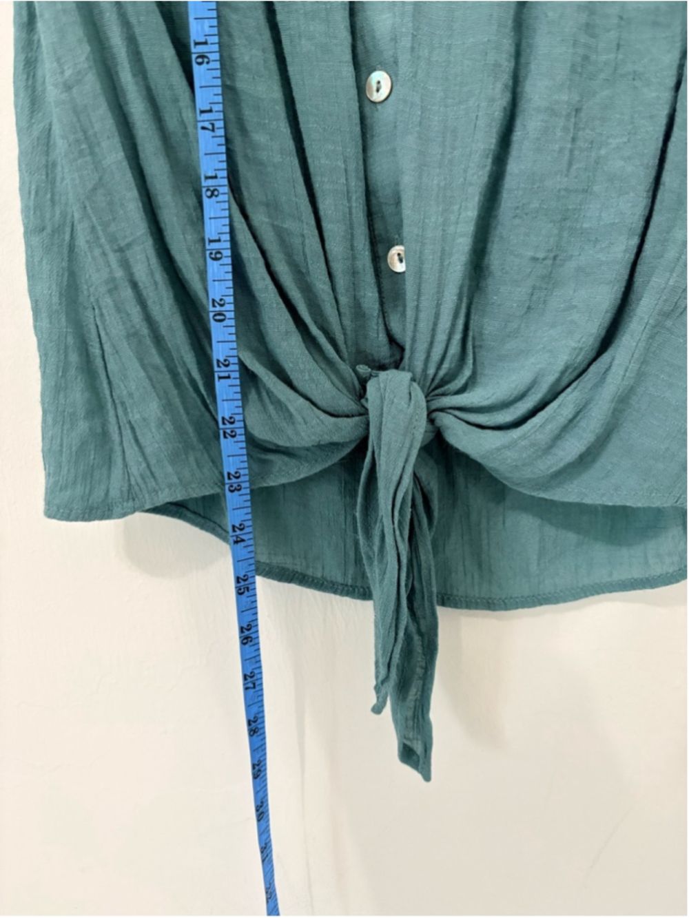 Zac & Rachel Tie Front Sleeveless Blouse Sz S Teal EUC - Picture 10 of 10